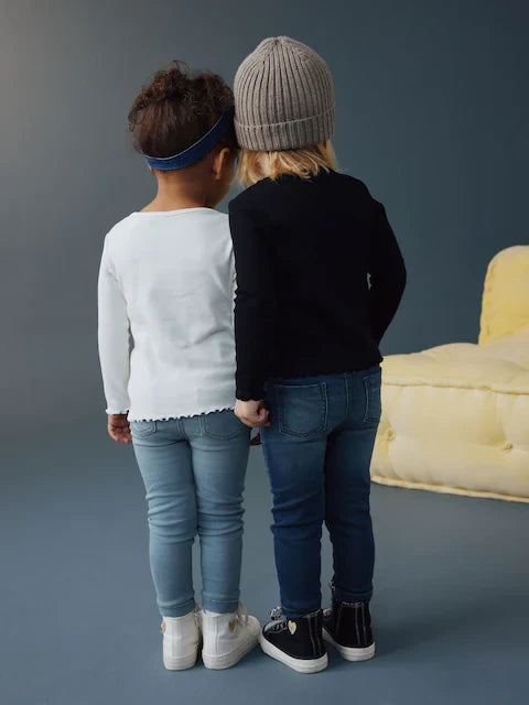Medium blue/light blue/denim jeggings with elastic waistband