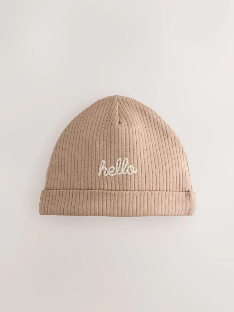 Neutral/Milk Club - Baby Hat & Bib Set