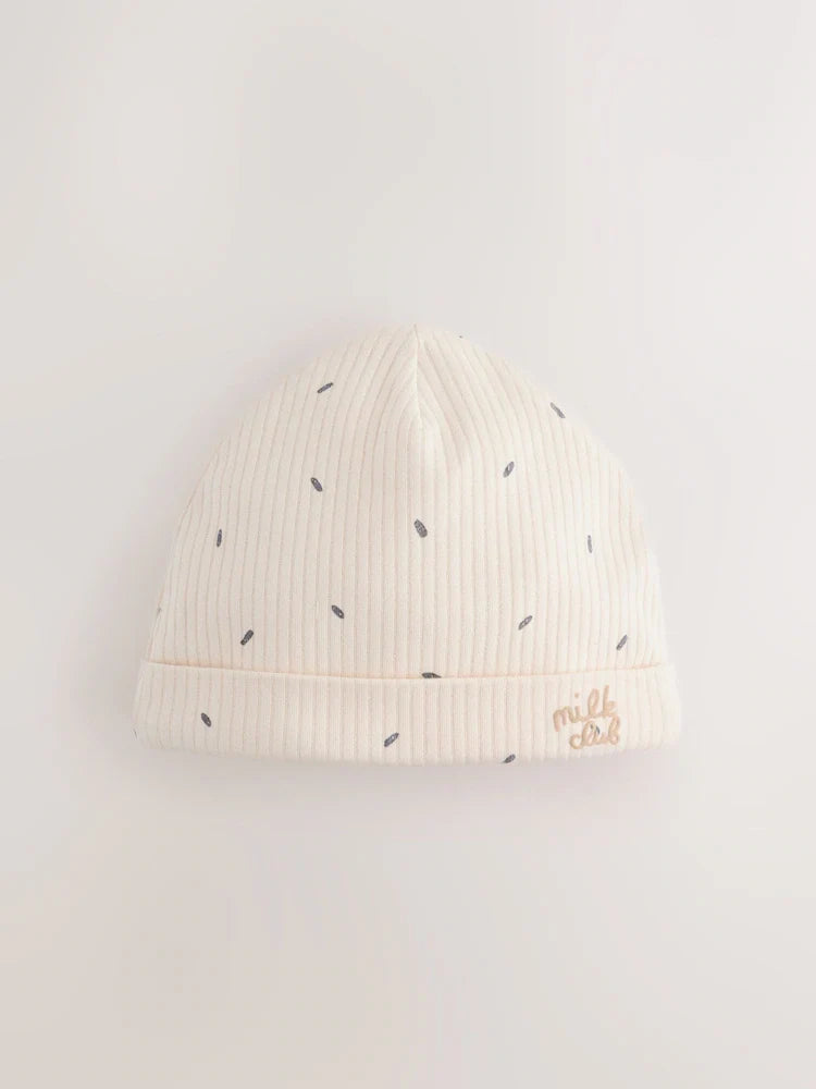 Neutral/Milk Club - Baby Hat & Bib Set
