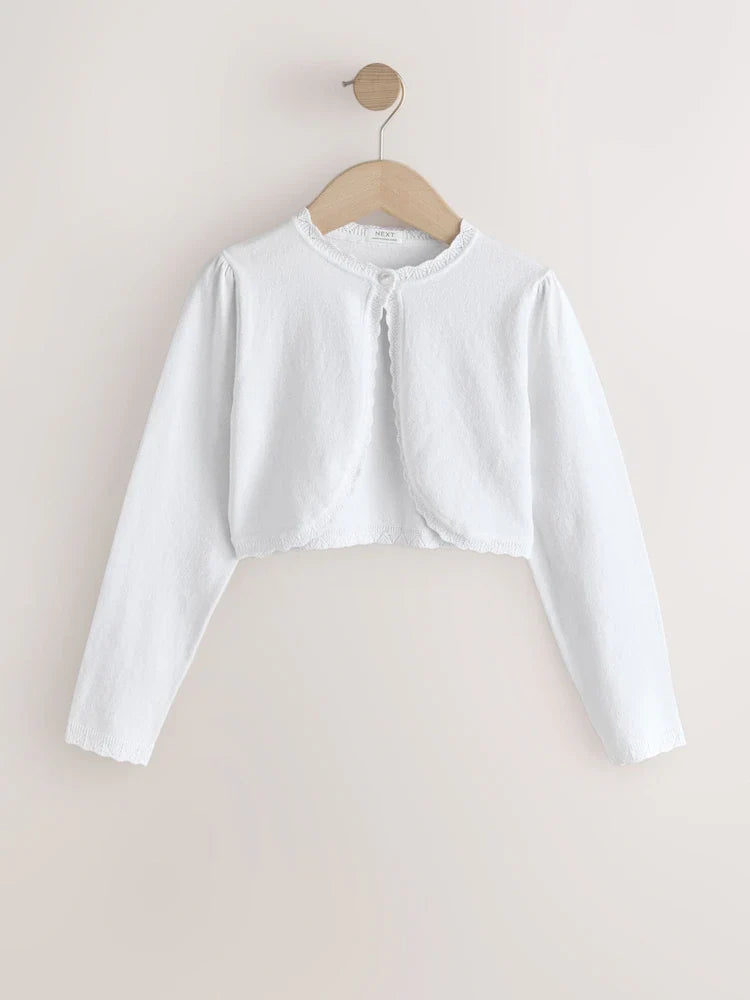 White Occasion Bridesmaid Knitted Cardigan Shrug