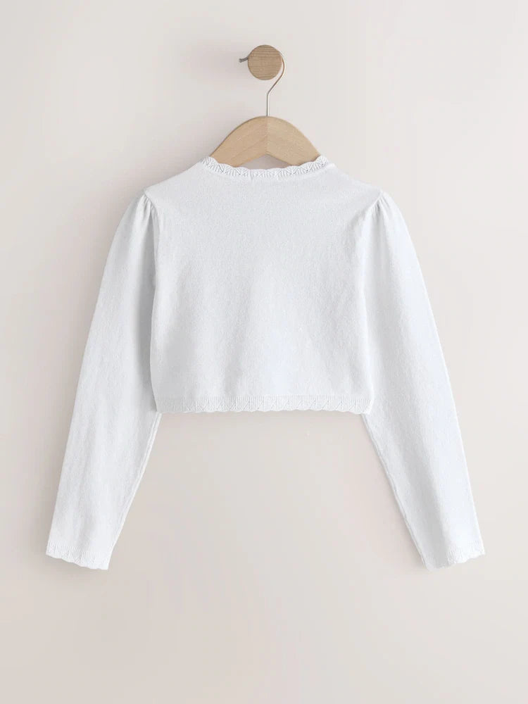 White Occasion Bridesmaid Knitted Cardigan Shrug